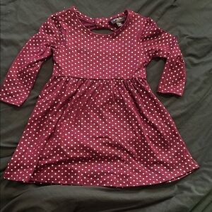 Charming Kids Polka Dot Dress - Maroon and Gold